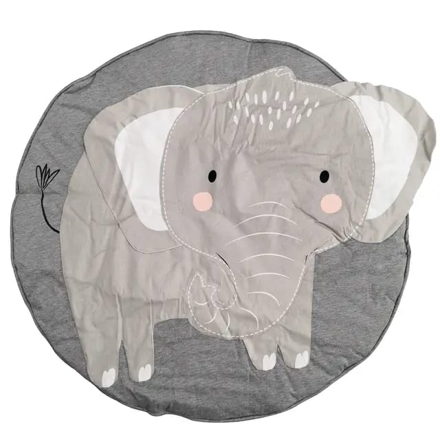 Baby Play Mat Padded Round Elephant Pattern