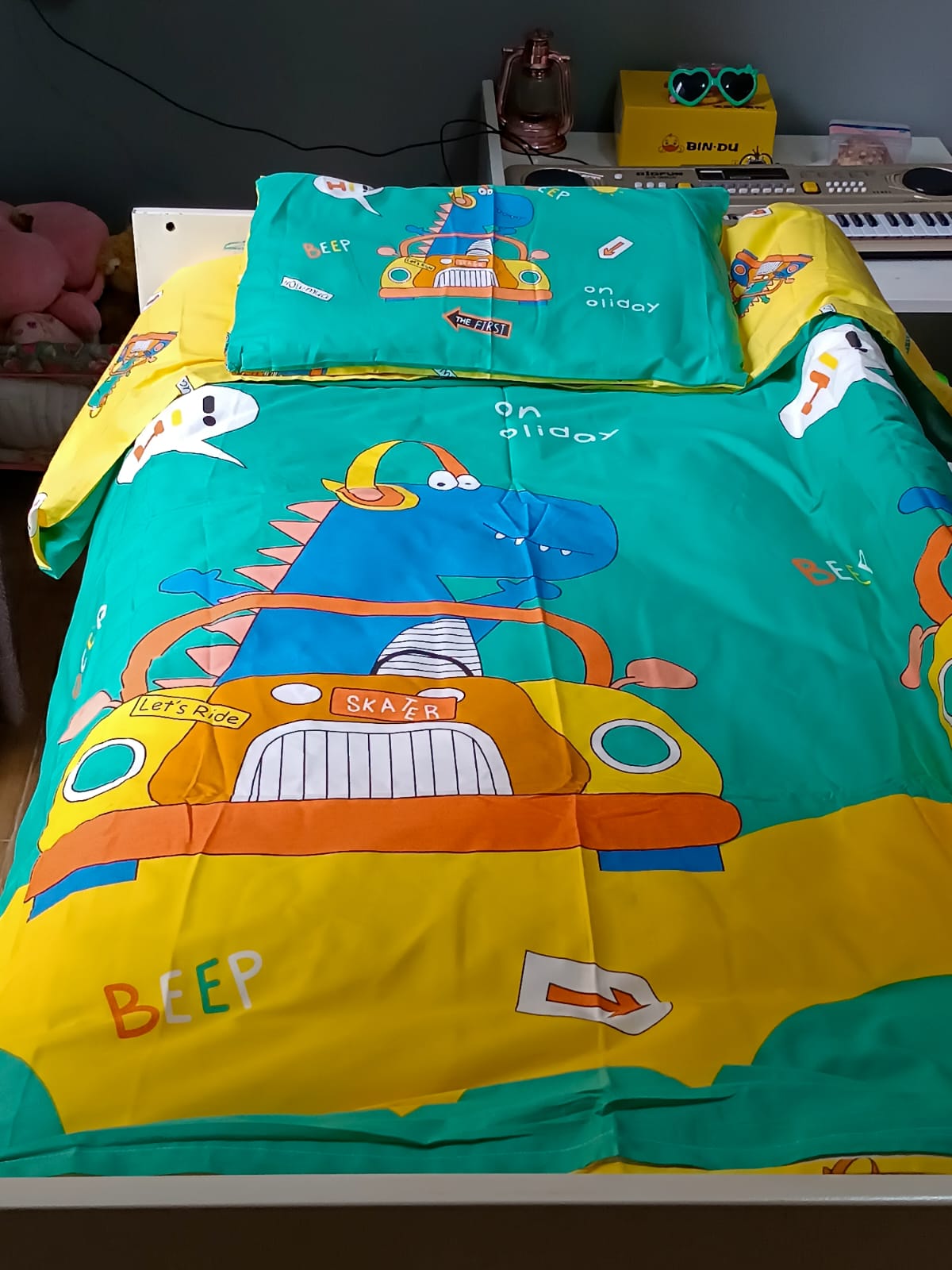 Boy Crib Bedding Set- Dinosaur 6 piece 100% Cotton