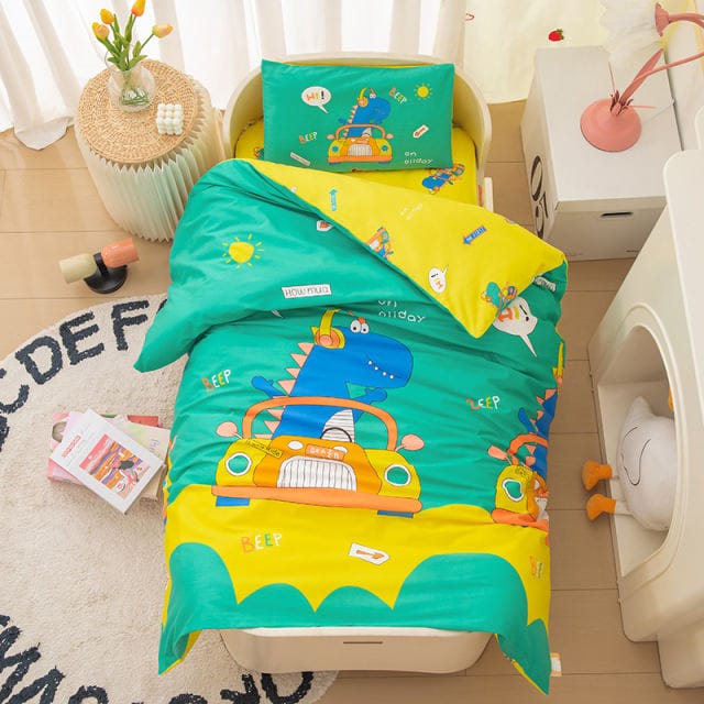 Boy Crib Bedding Set- Dinosaur 6 piece 100% Cotton