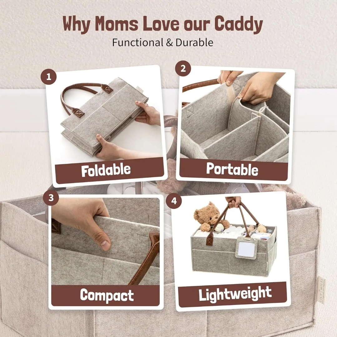 Diaper Caddy Organizer - Dark Grey