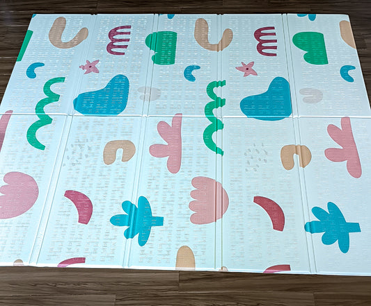 Foldable Double-Sided Non-Slip Playmat - Crescents + Shapes