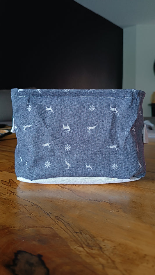 Small Storage Basket - Grey & White