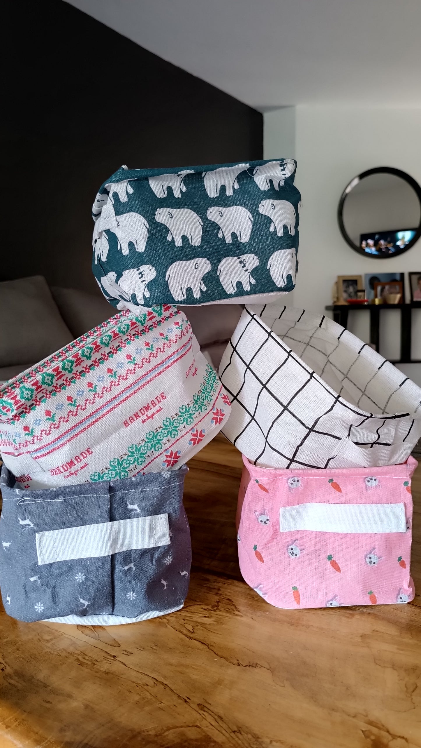 Small Storage Basket For Nursery & Home - Pink Carrots