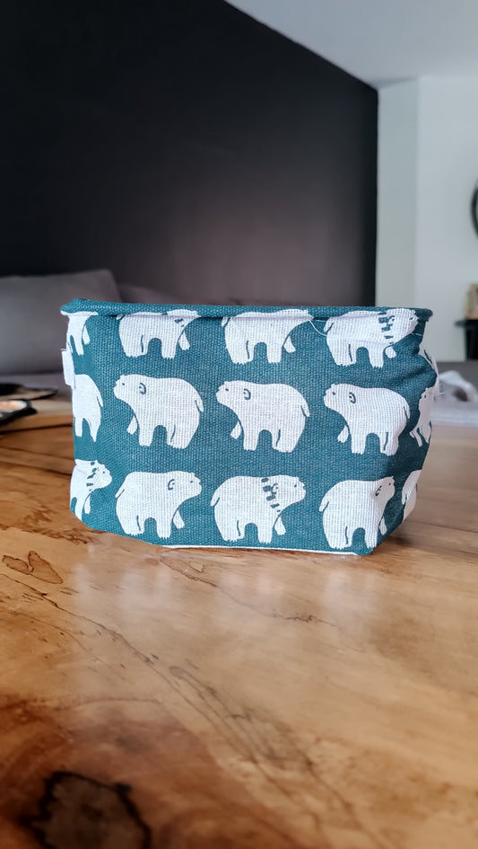 Small Storage Basket - Green Bear