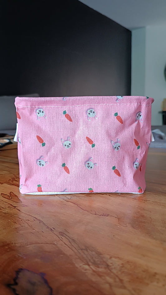 Small Storage Basket - Pink Carrots